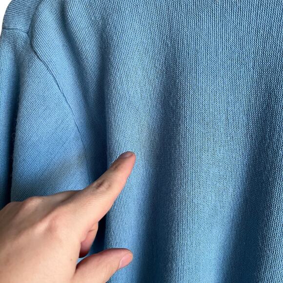 Vintage 50’s-60’s Sears Baby Blue Wool Cardigan Sweater Size Large 21x28 - Picture 7 of 9